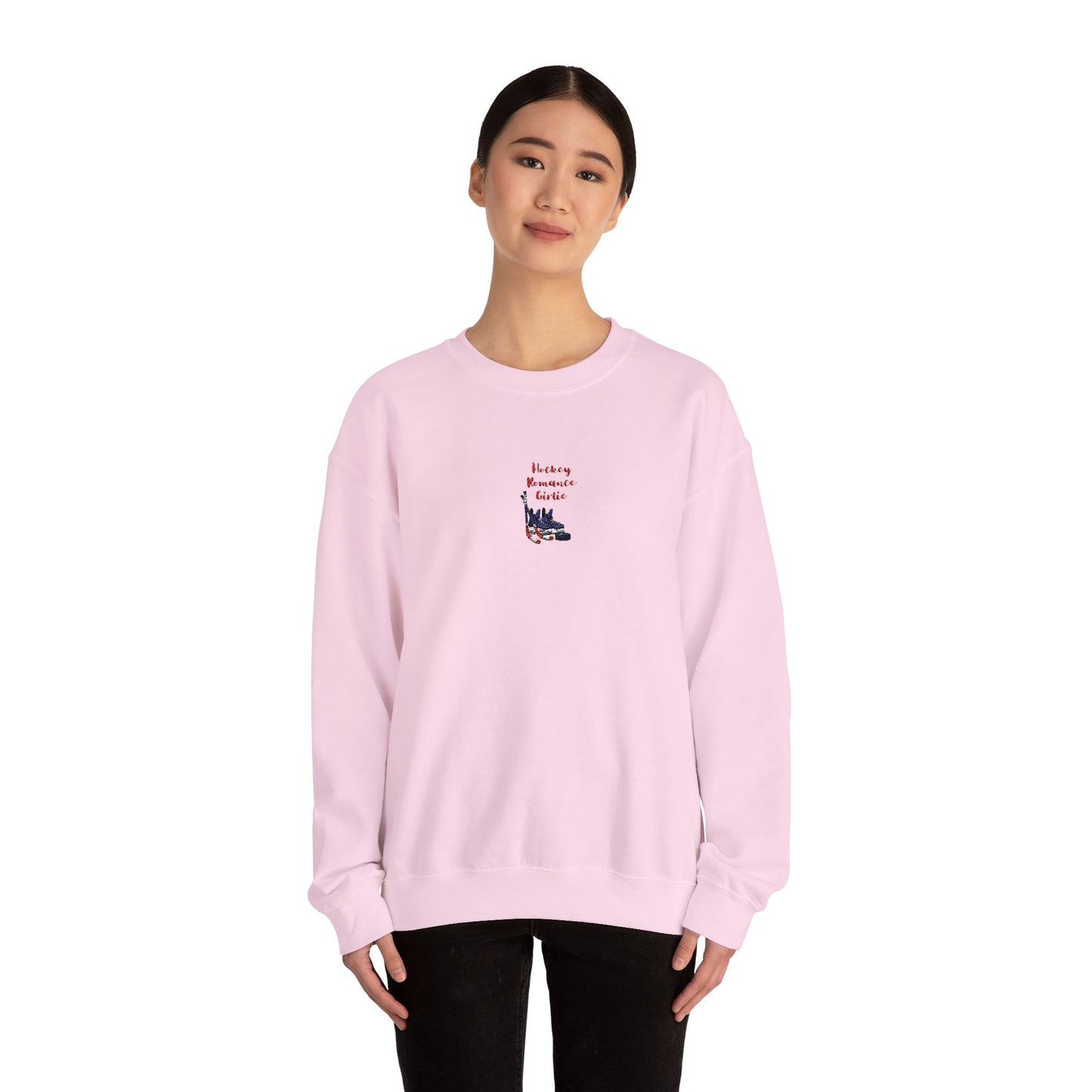 Hockey Romance Girlie Crewneck Embroidered Sweatshirt