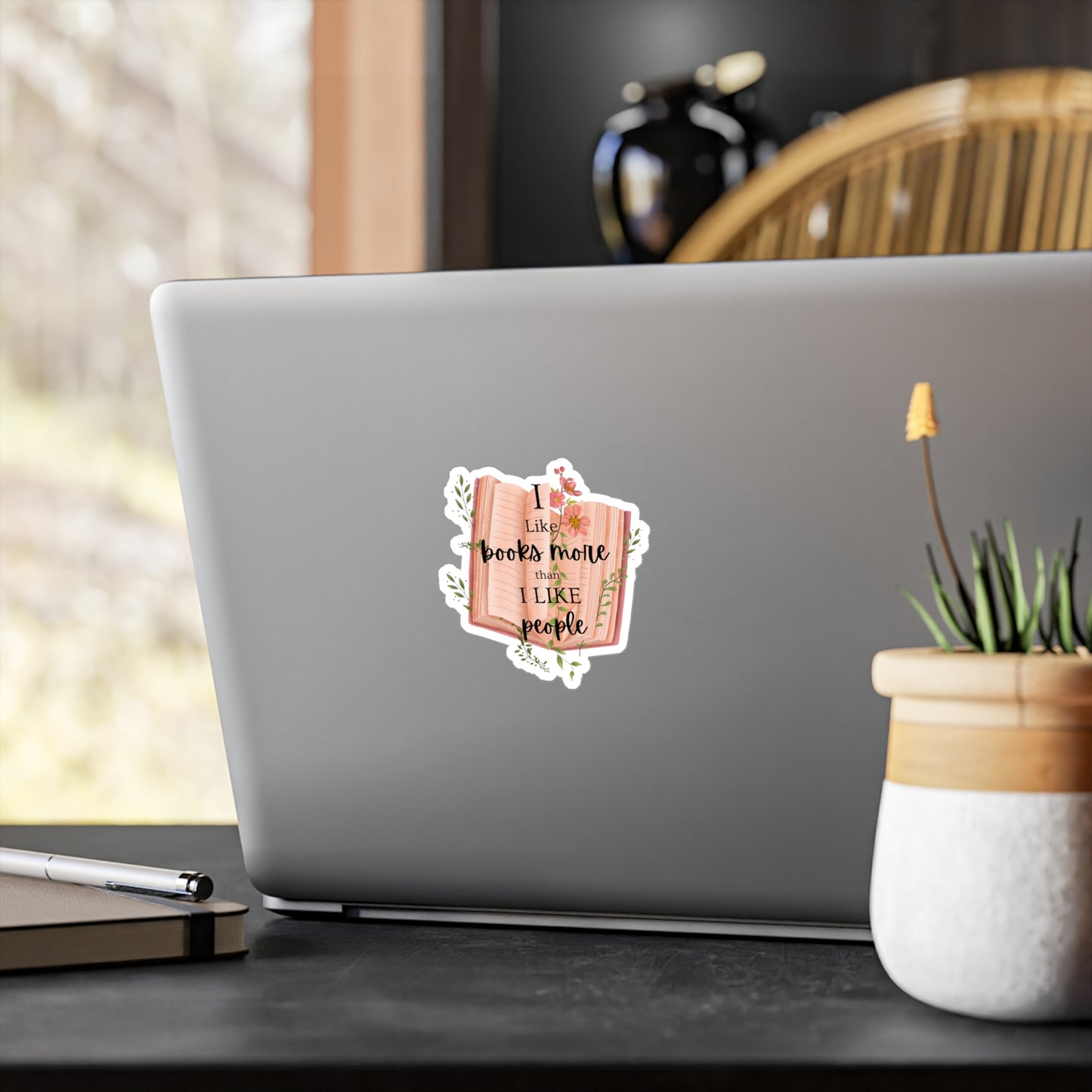 'I Like Books More Than People' Vinyl Sticker