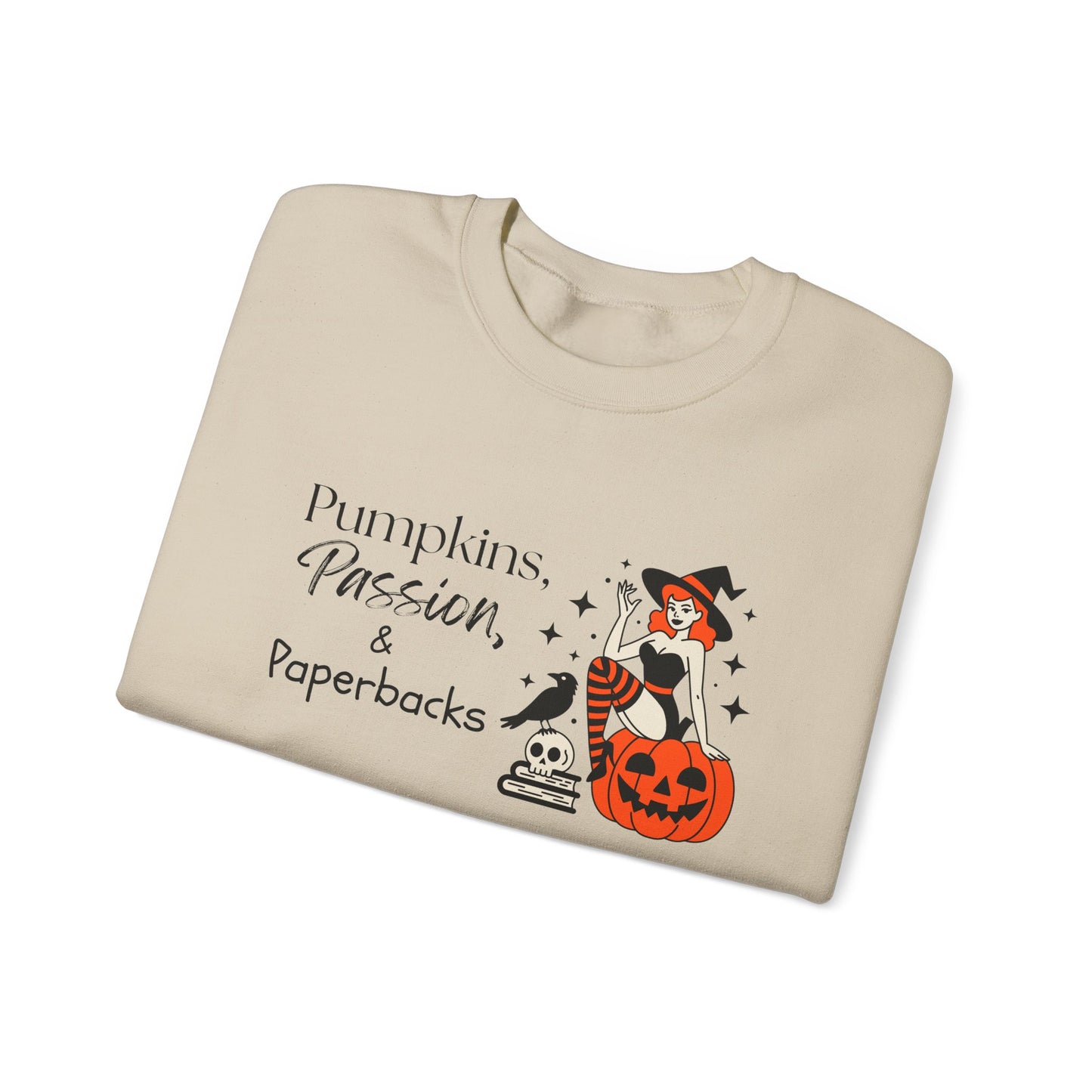 Pumpkins, Passion and Paperback Heavy Blend™ Crewneck Sweatshirt