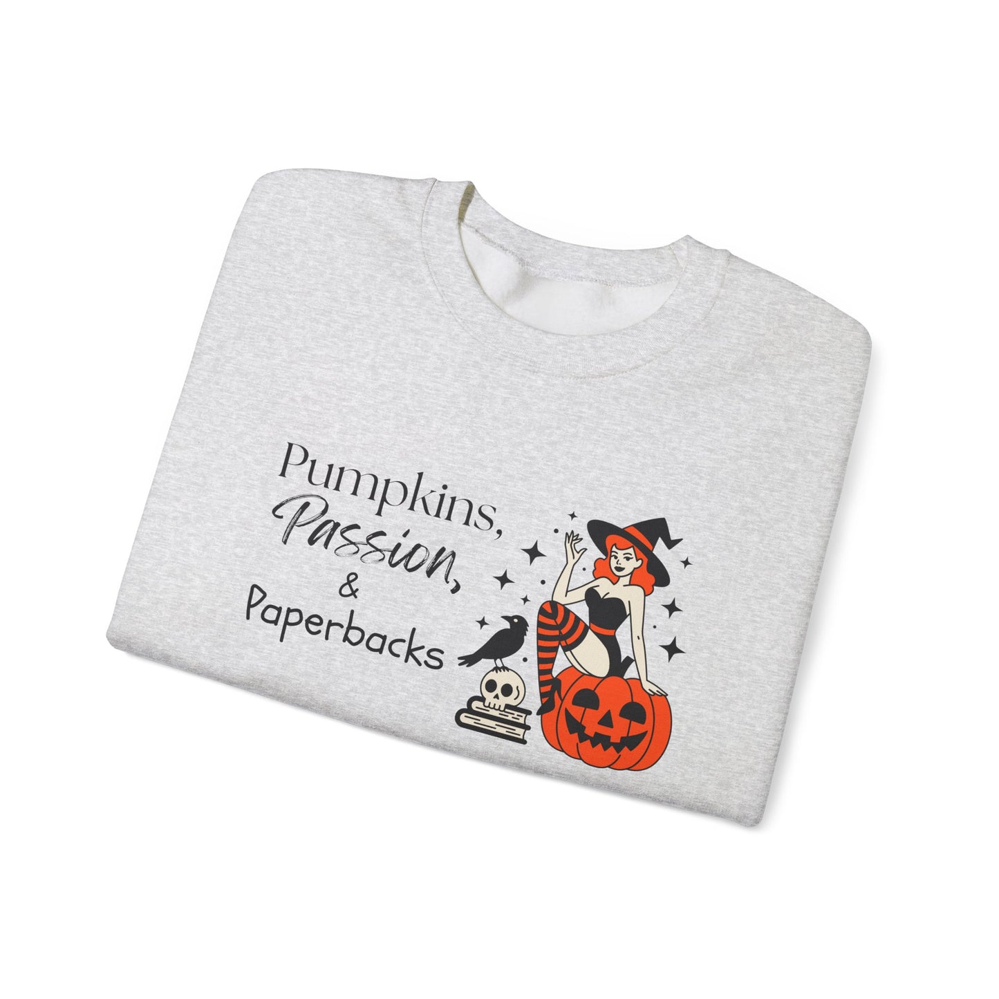 Pumpkins, Passion and Paperback Heavy Blend™ Crewneck Sweatshirt