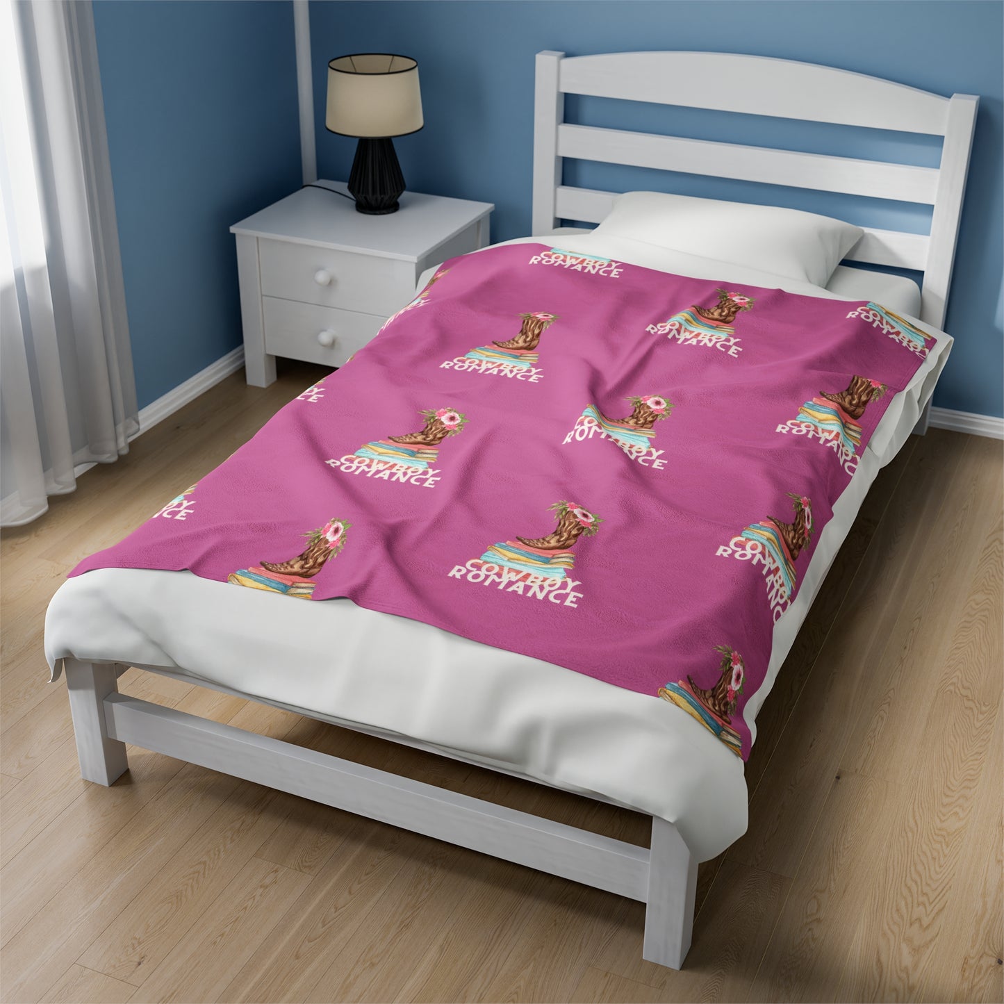 Cozy Cowboy Romance Velveteen Plush Blanket