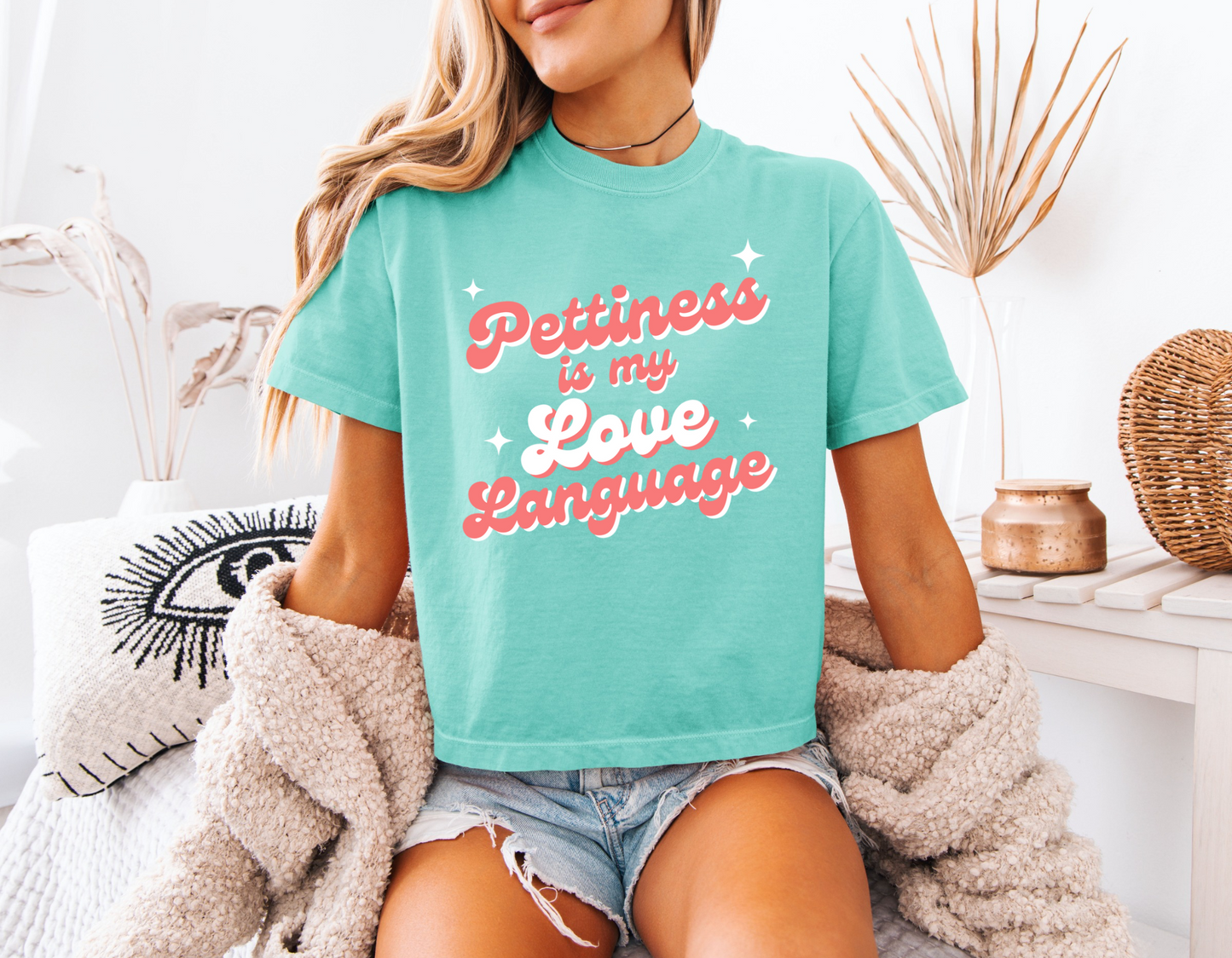 Playful Pettness Women's Boxy Tee - Casual & Fun Graphic Top