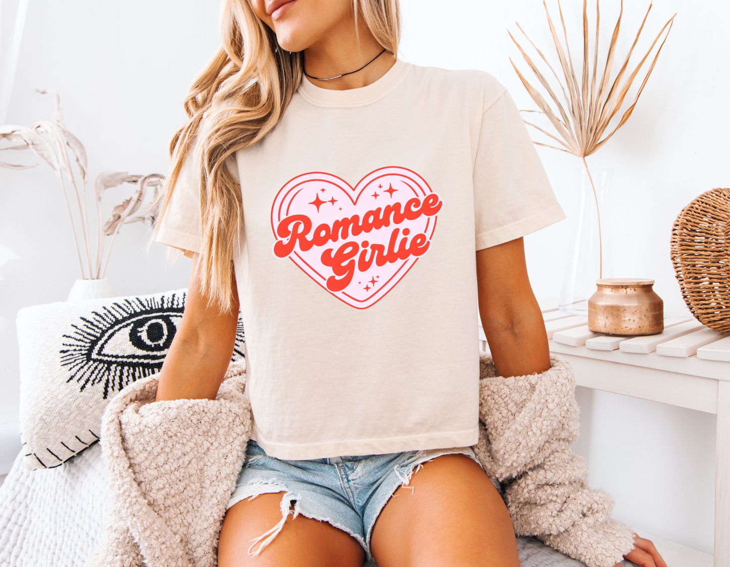 Romance Girlie Heart Design Boxy Tee
