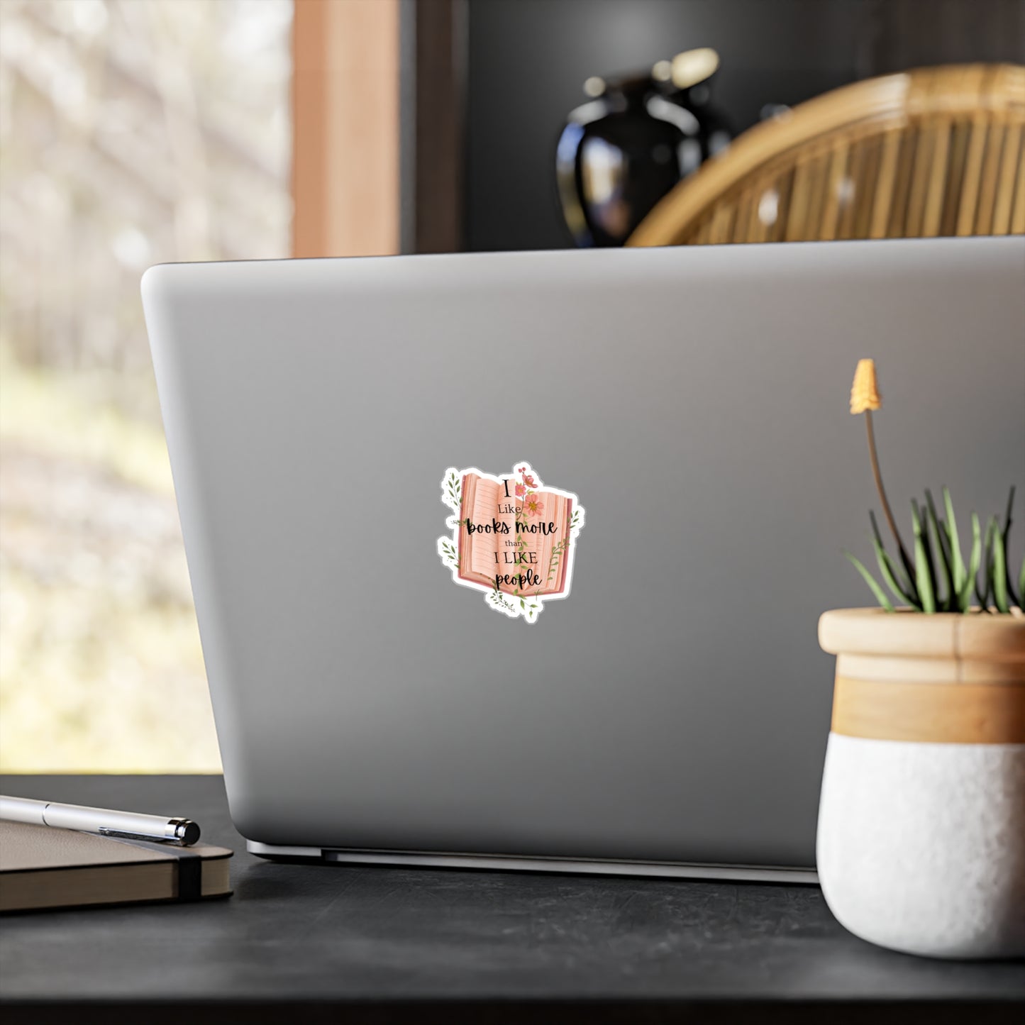 'I Like Books More Than People' Vinyl Sticker