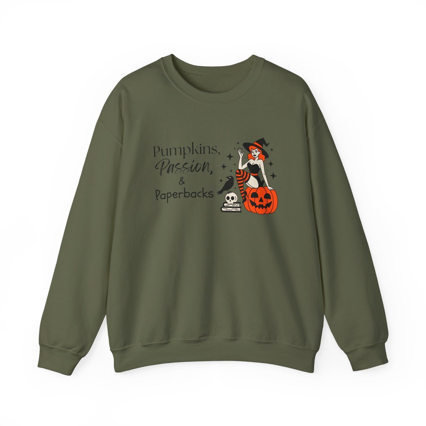 Pumpkins, Passion and Paperback Heavy Blend™ Crewneck Sweatshirt