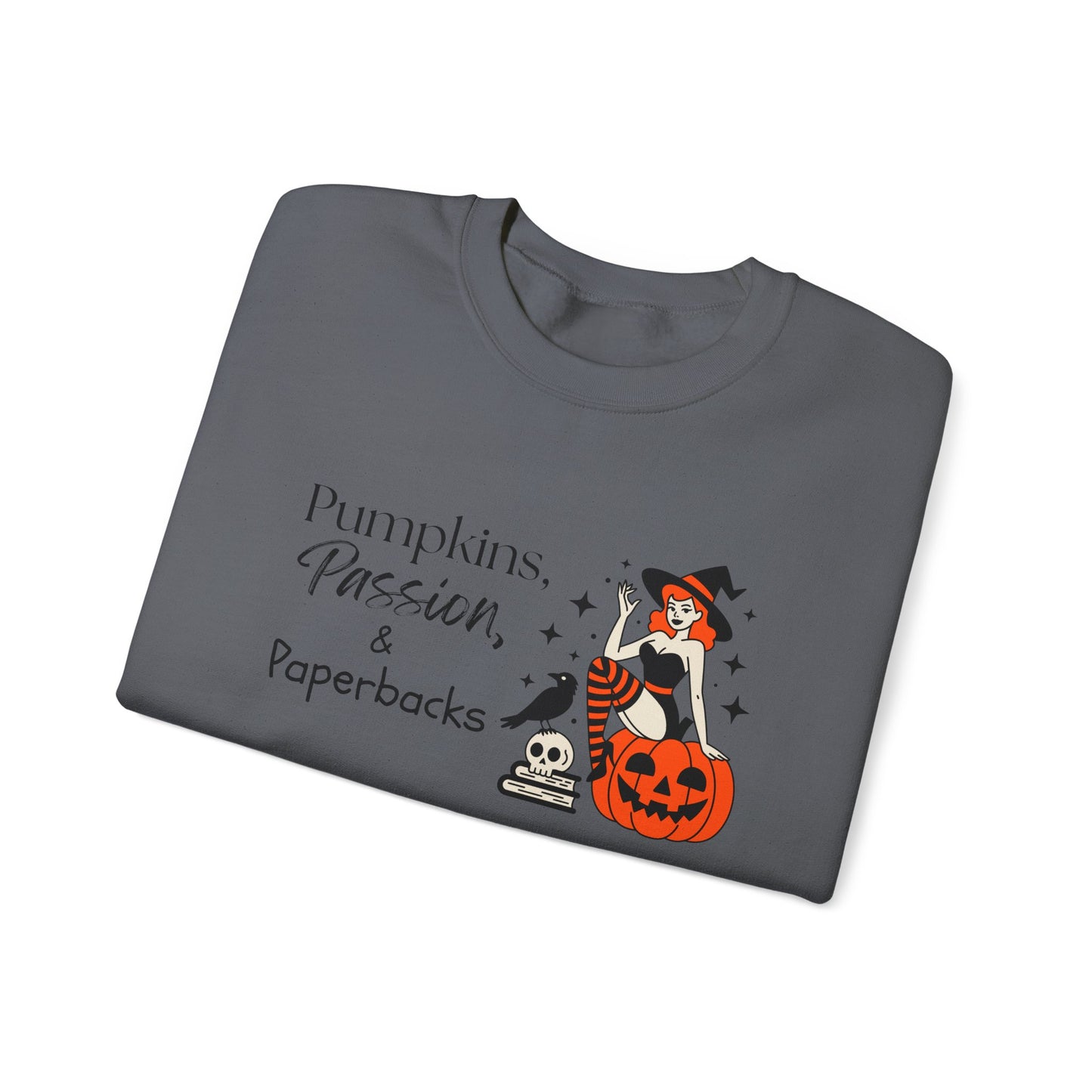 Pumpkins, Passion and Paperback Heavy Blend™ Crewneck Sweatshirt