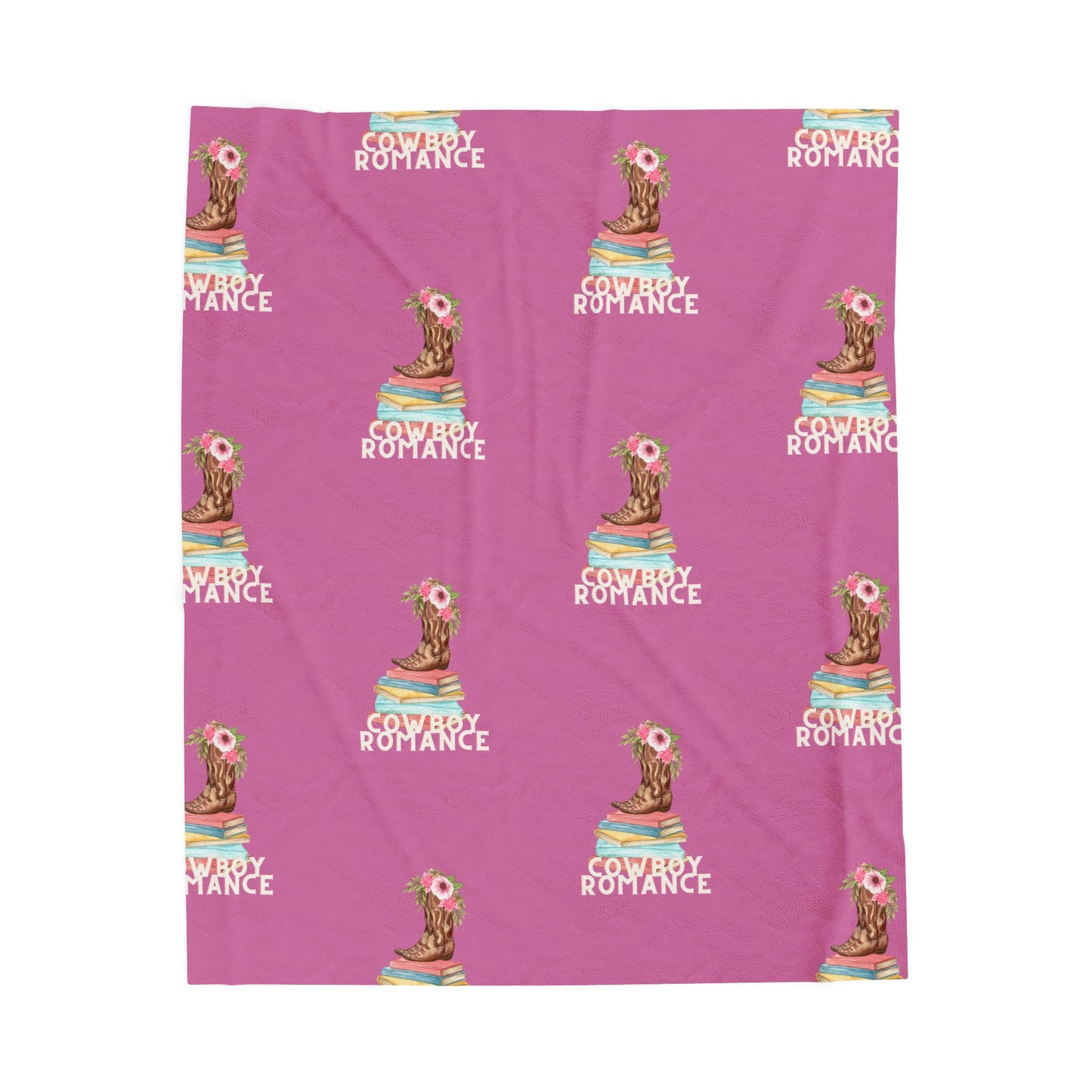 Cozy Cowboy Romance Velveteen Plush Blanket