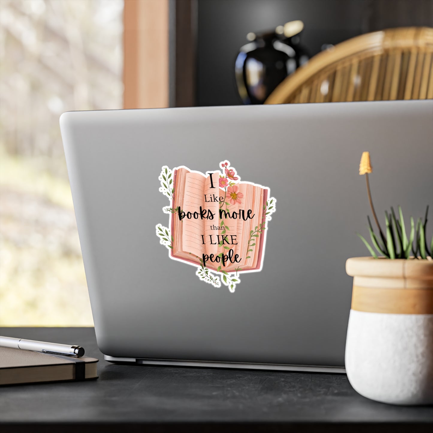 'I Like Books More Than People' Vinyl Sticker