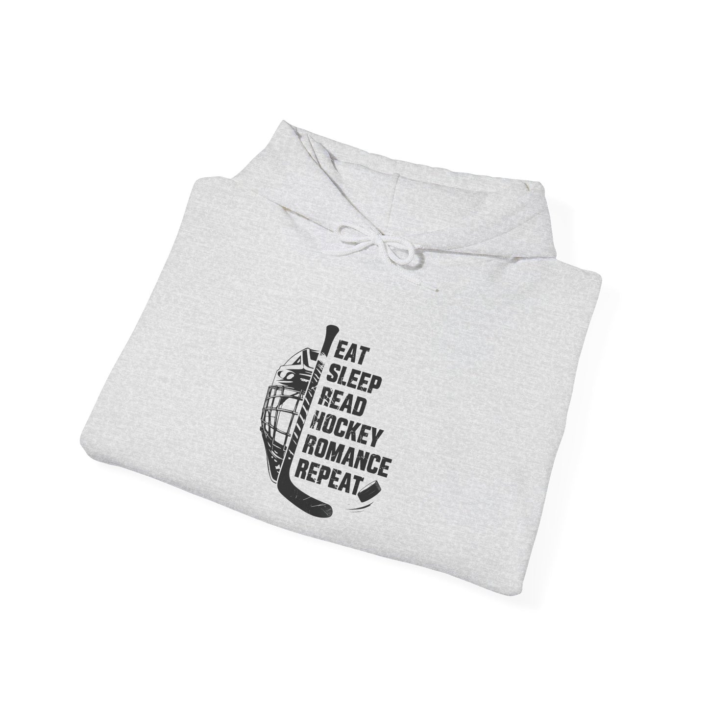 Hockey Lover Hoodie - 'Eat, Sleep, Read Hockey Romance, Repeat' Hoodie