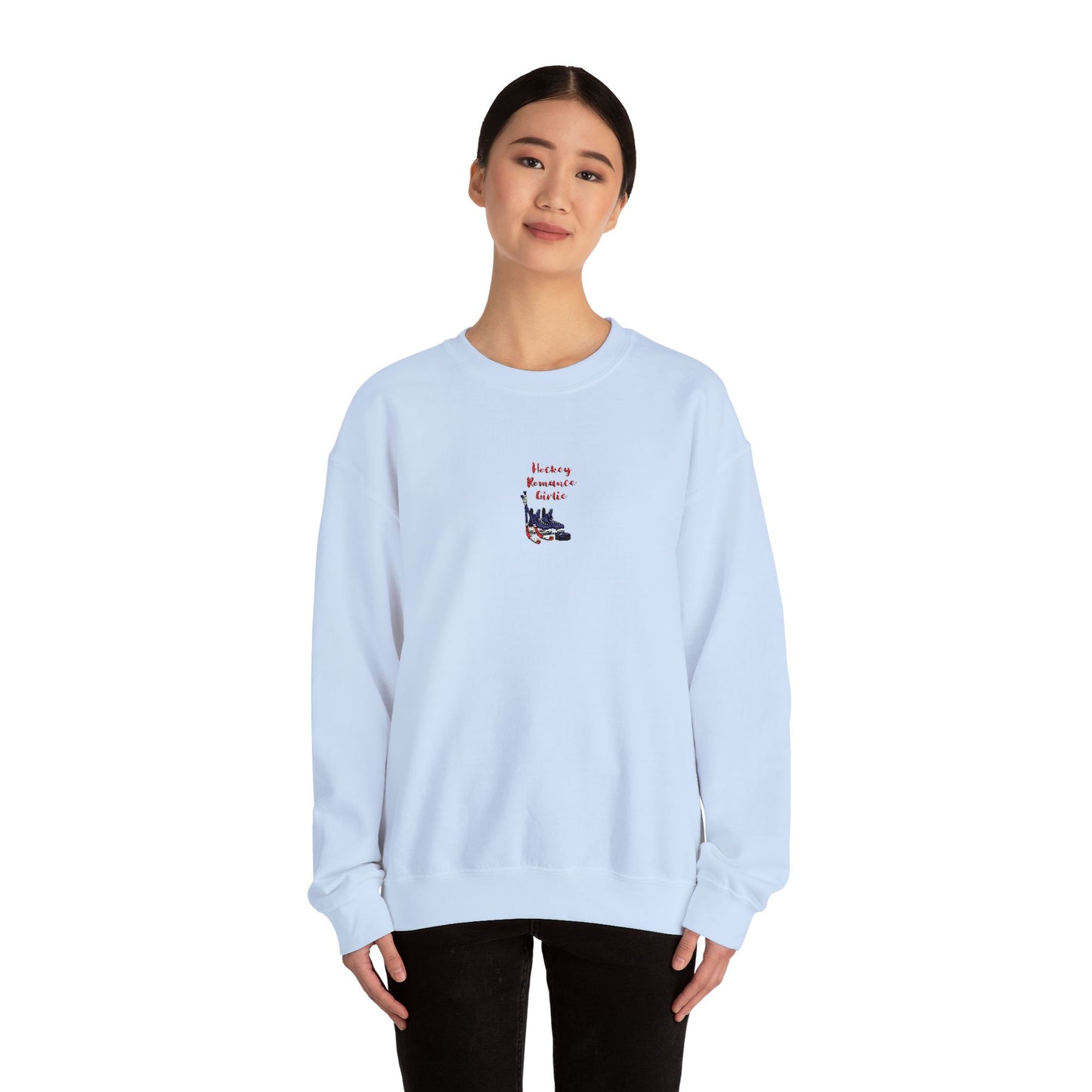 Hockey Romance Girlie Crewneck Embroidered Sweatshirt