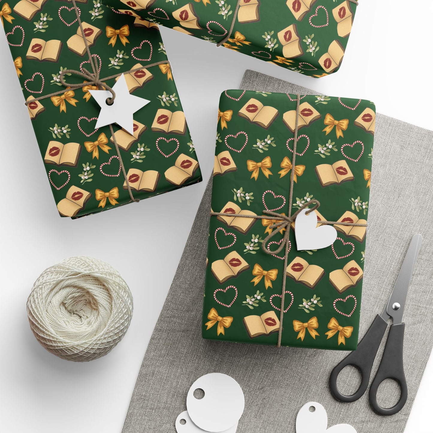 Mistletoe Kisses & Bookish Wishes Wrapping Paper