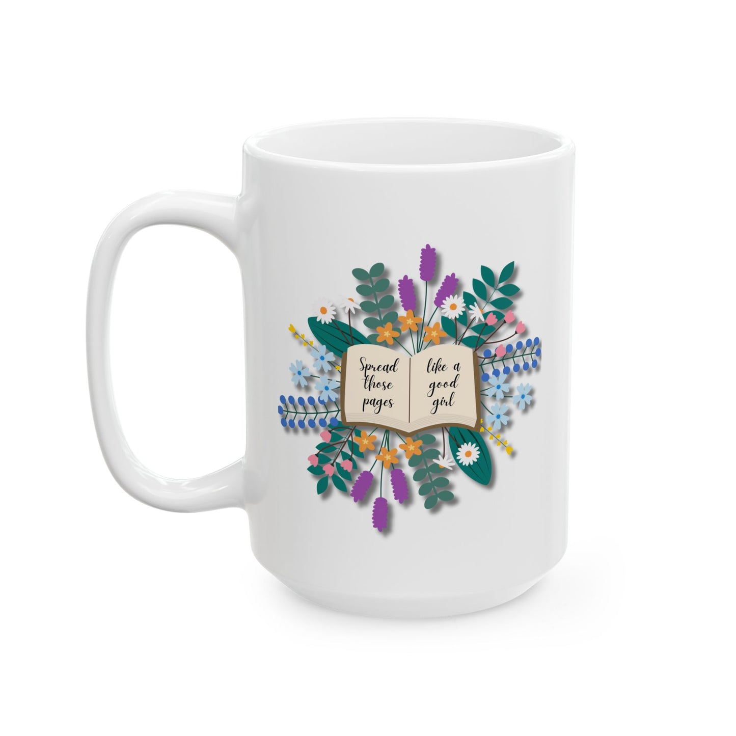 Spread Those Pages Floral Decorative Ceramic Mug