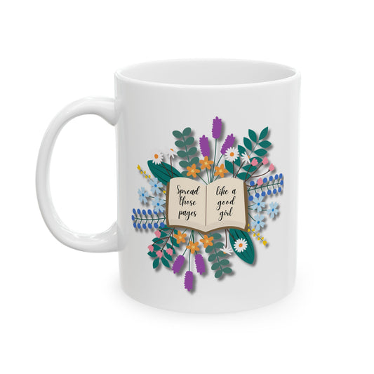 Spread Those Pages Floral Decorative Ceramic Mug