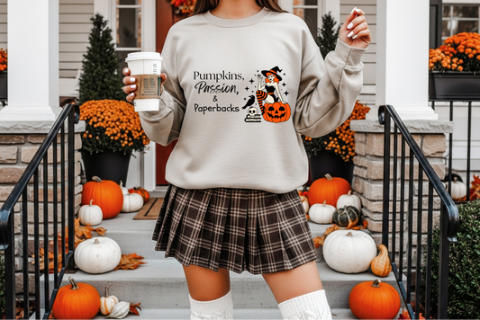 Pumpkins, Passion and Paperback Heavy Blend™ Crewneck Sweatshirt